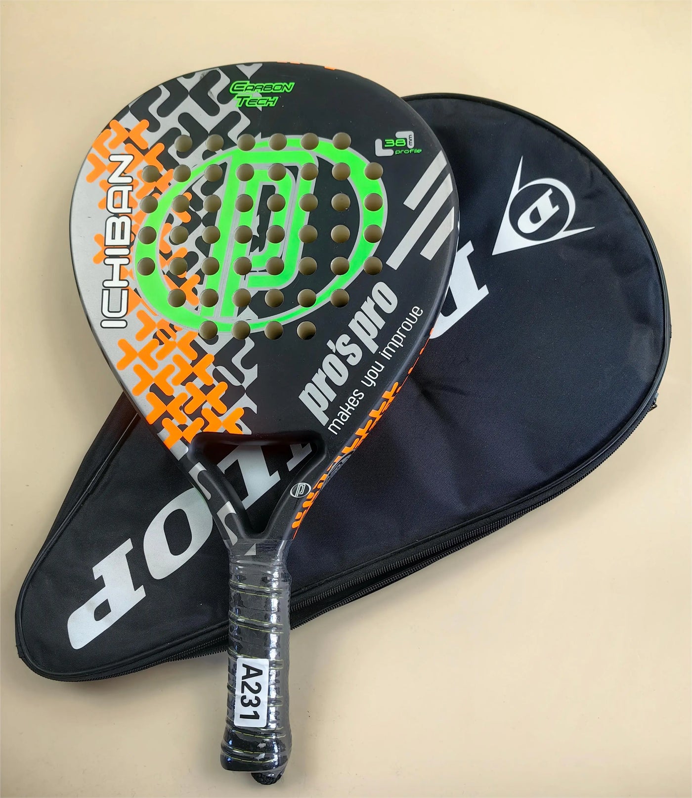 Padel-Tennisschläger, Paddel-Tennisschläger aus Kohlefaser mit EVA-Memory-Flex-Schaumkern, leichtes Padelschläger für Pop-Tennis