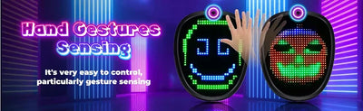 LED-Maske mit Gestenerkennung, elektronische leuchtende Kindermaske für Halloween, Party, Festival, Leistung, leuchtende Kindermaske