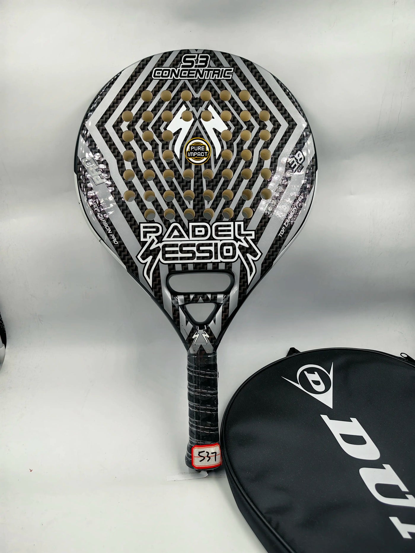 Padel-Tennisschläger, Paddel-Tennisschläger aus Kohlefaser mit EVA-Memory-Flex-Schaumkern, leichtes Padelschläger für Pop-Tennis