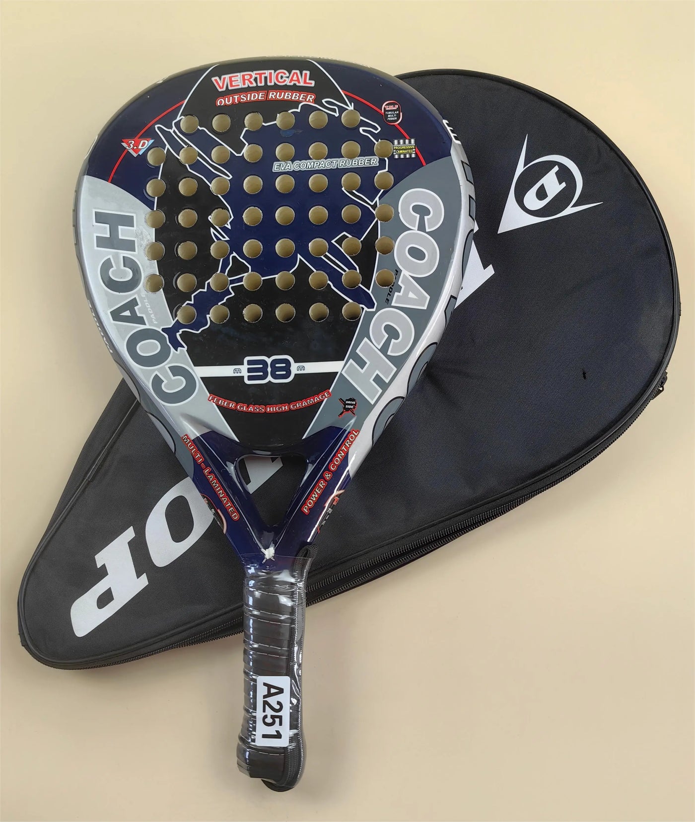 Padel-Tennisschläger, Paddel-Tennisschläger aus Kohlefaser mit EVA-Memory-Flex-Schaumkern, leichtes Padelschläger für Pop-Tennis