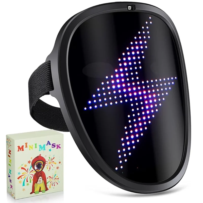 LED-Maske mit Gestenerkennung, elektronische leuchtende Kindermaske für Halloween, Party, Festival, Leistung, leuchtende Kindermaske