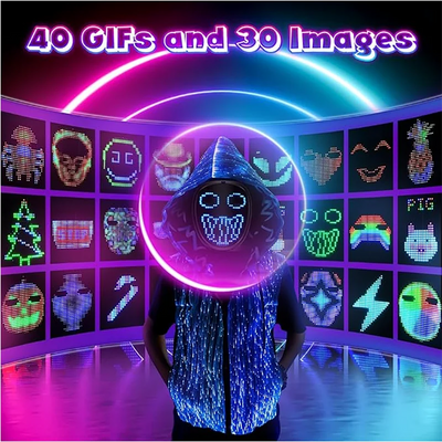 LED-Maske mit Gestenerkennung, elektronische leuchtende Kindermaske für Halloween, Party, Festival, Leistung, leuchtende Kindermaske