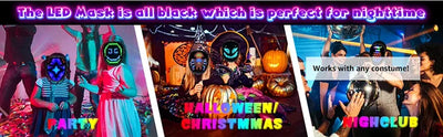 LED-Maske mit Gestenerkennung, elektronische leuchtende Kindermaske für Halloween, Party, Festival, Leistung, leuchtende Kindermaske