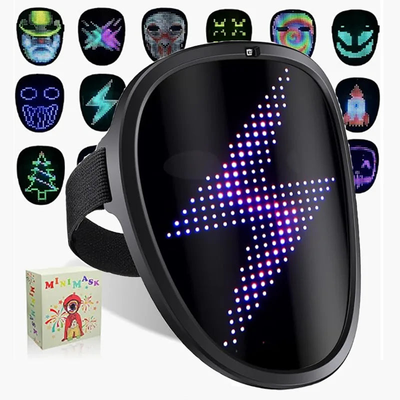 LED-Maske mit Gestenerkennung, elektronische leuchtende Kindermaske für Halloween, Party, Festival, Leistung, leuchtende Kindermaske