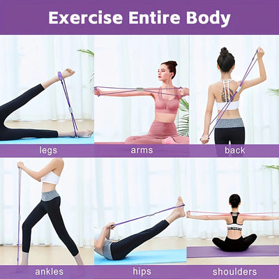 Elastisches Widerstands band für Yoga-Pedal traktion, 8-förmiger Griff, Fitness-Widerstands band, geeignet für Bauch/Taille/Arm/Bein